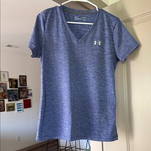 Under Armour Women's Heathered Blue V-Neck Tee